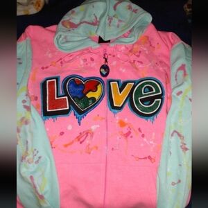 Colorful  Hoodie with Love Design
